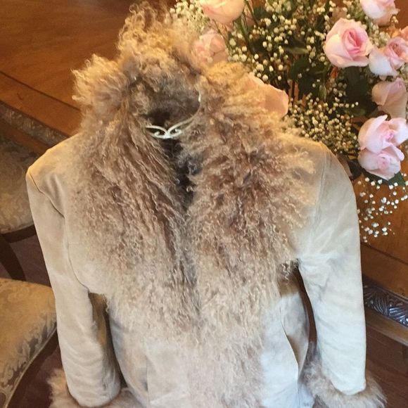 Adler Collection Mongolian Goat ๐ and Suede coat - Picture 1 of 8